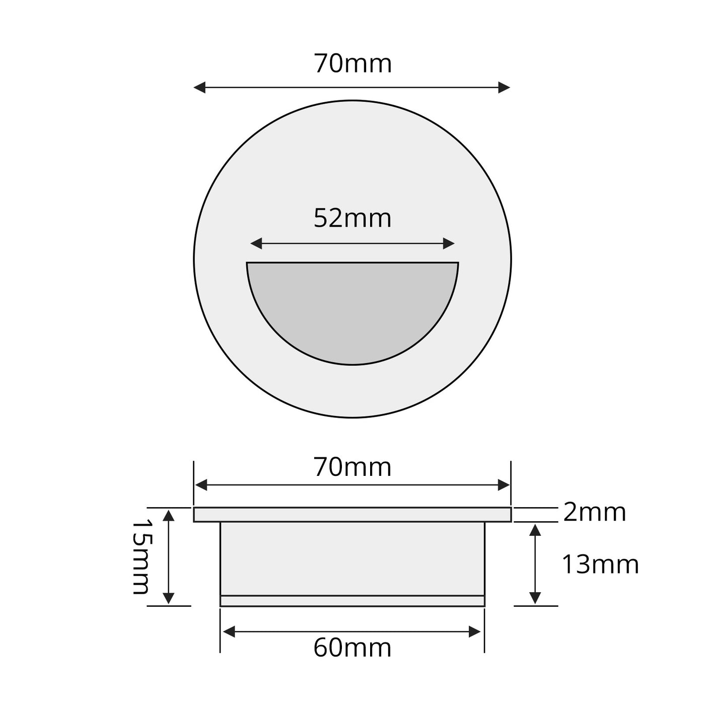 Harfington 1Pcs Stainless Steel Concealed Pull Handle with M4x16mm Screws