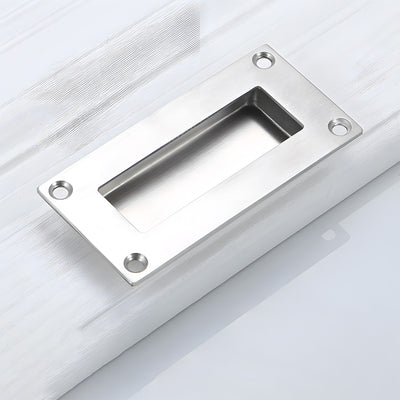 Harfington 1Pcs Square Stainless Steel Hidden Recessed Pull Handle Stainless Steel