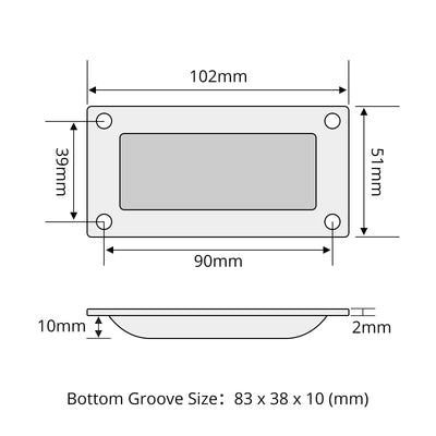 Harfington 1Pcs Square Stainless Steel Hidden Recessed Pull Handle Stainless Steel