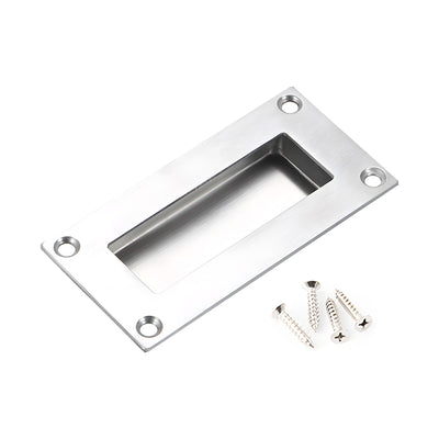 Harfington 1Pcs Square Stainless Steel Hidden Recessed Pull Handle Stainless Steel