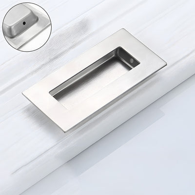 Harfington 1Pcs Square Stainless Steel Hidden Recessed Pull Handle Stainless Steel