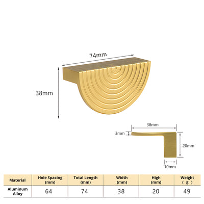 Harfington 1Pcs Gold Tone Drawer Pull Handle with 22mm Long Screw