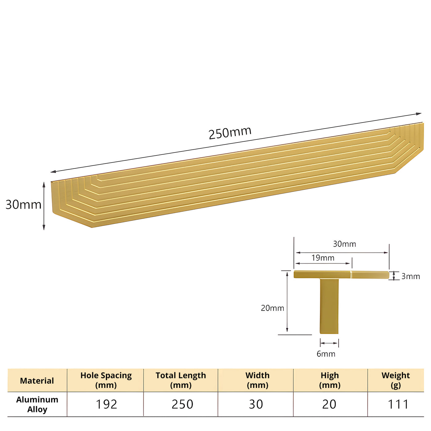 Harfington 1Pcs Gold Tone Drawer Pull Handle with 22mm Long Screw