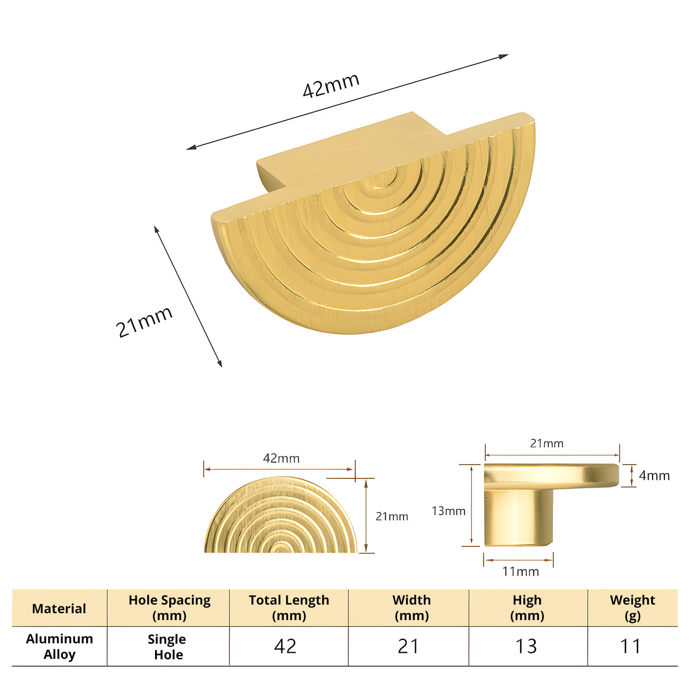 Harfington 1Pcs Gold Tone Drawer Pull Handle with 22mm Long Screw