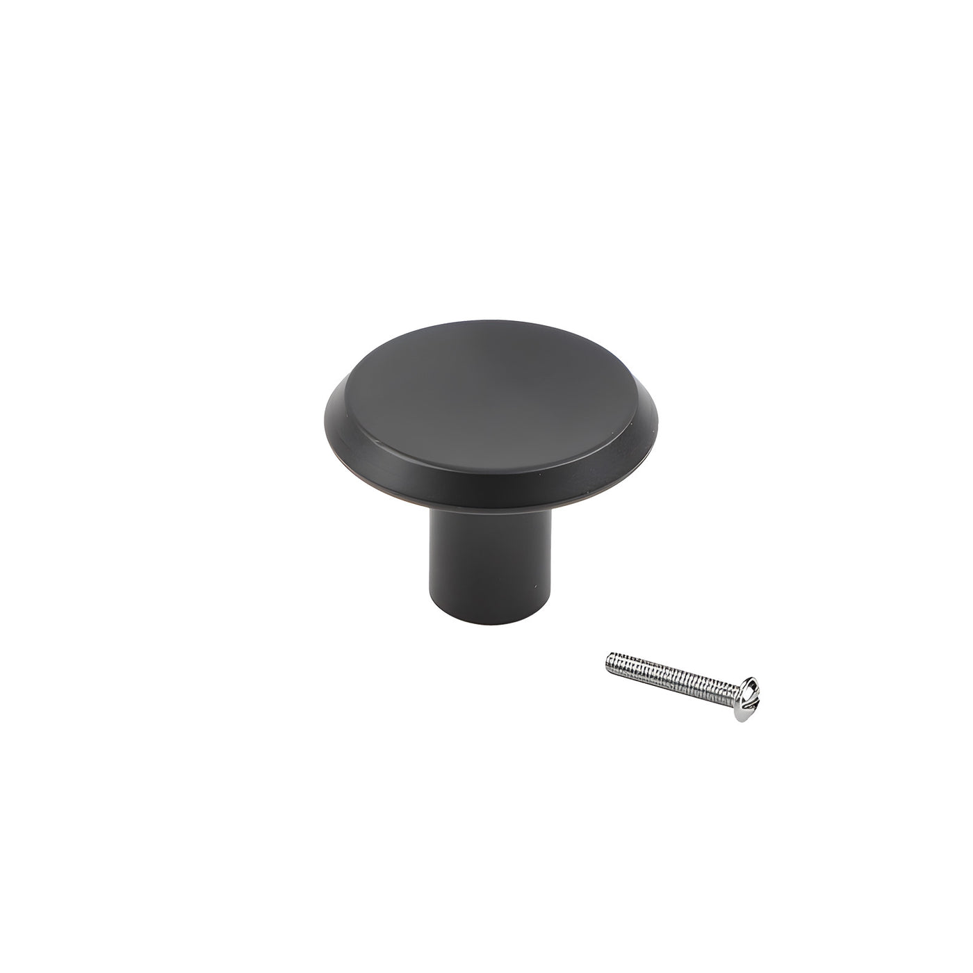 Harfington 1pcs Aluminum Alloy 30x21mm Flat Round Head Single Hole Handle with 22mm Long Screw