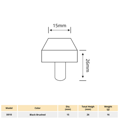 Harfington 1pcs Aluminum Alloy 25x26mm Square Shape Single Hole Handle with 22mm Long Screw