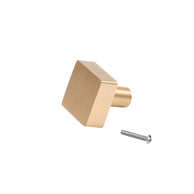 Harfington 1pcs Aluminum Alloy 25x26mm Square Shape Single Hole Handle with 22mm Long Screw