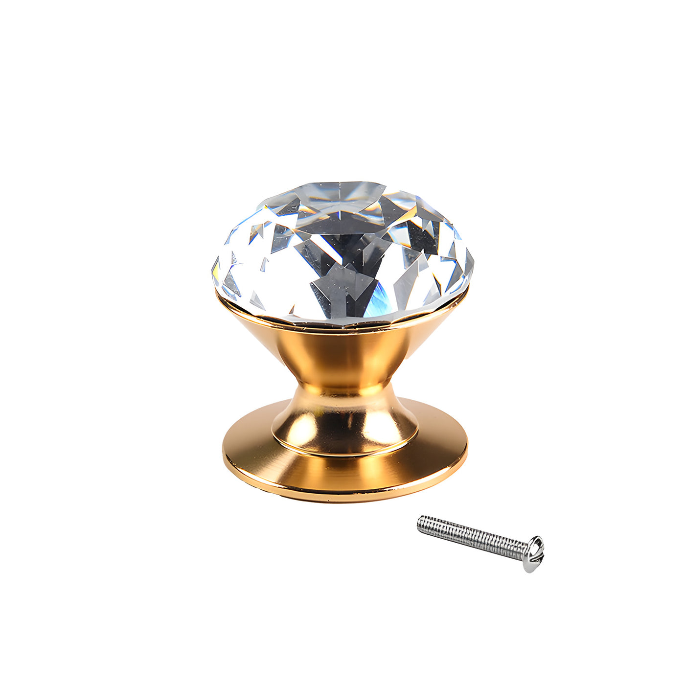 Harfington 1pcs Diamond Head Knob Handle with Optional Drilling and Drill-Free Installation