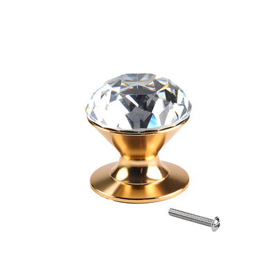 Harfington 1pcs Diamond Head Knob Handle with Optional Drilling and Drill-Free Installation