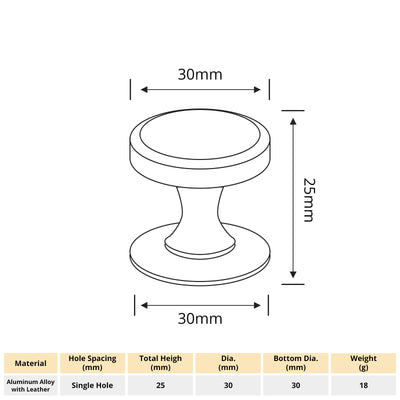 Harfington 1pcs 30x25x30mm Knob Handle with Optional Drilling and Drill-Free Installation