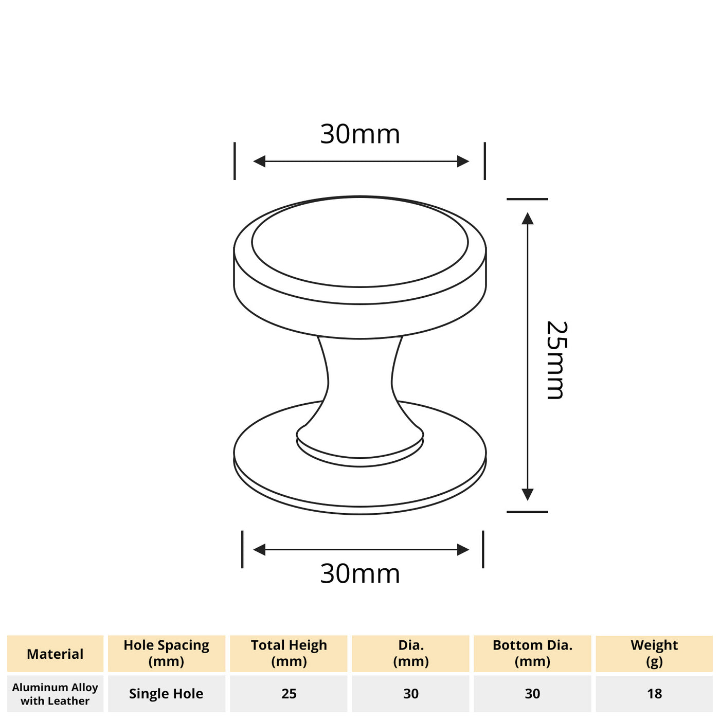 Harfington 1pcs 30x25x30mm Knob Handle with Optional Drilling and Drill-Free Installation