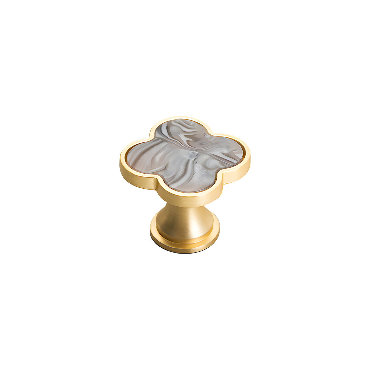 Harfington Four-Leaf Clover Creative Gold Handle Knob for Decorative Pulls Zinc Alloy Single Hole Door Handle 6pcs