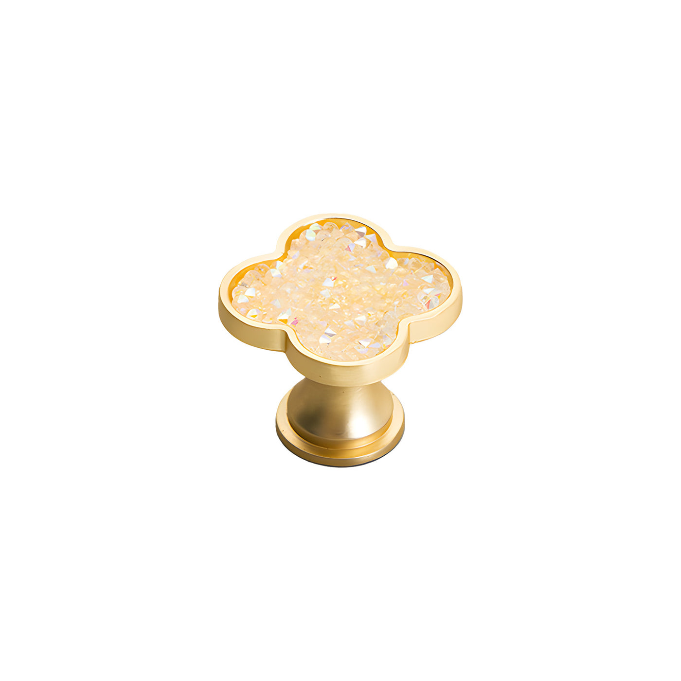 Harfington Four-Leaf Clover Creative Gold Handle Knob for Decorative Pulls Zinc Alloy Single Hole Door Handle 6pcs