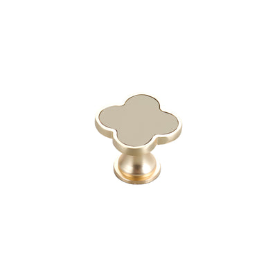 Harfington Four-Leaf Clover Creative Gold Handle Knob for Decorative Pulls Zinc Alloy Single Hole Door Handle 6pcs