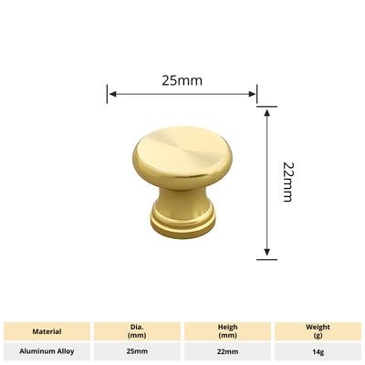 Harfington 5pcs Aluminum Alloy Drawer Brass Tone Knob with Screw for Cupboards Drawers Chest