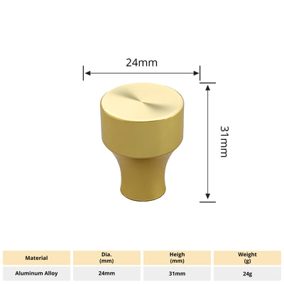 Harfington 5pcs Aluminum Alloy Drawer Brass Tone Knob with Screw for Cupboards Drawers Chest