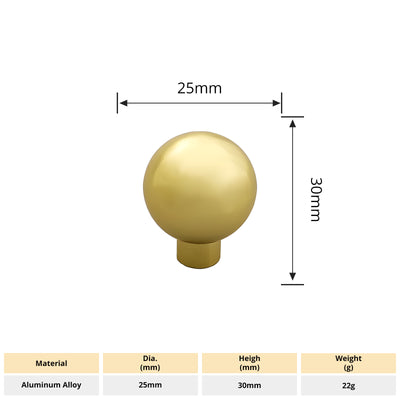 Harfington 5pcs Aluminum Alloy Drawer Brass Tone Knob with Screw for Cupboards Drawers Chest