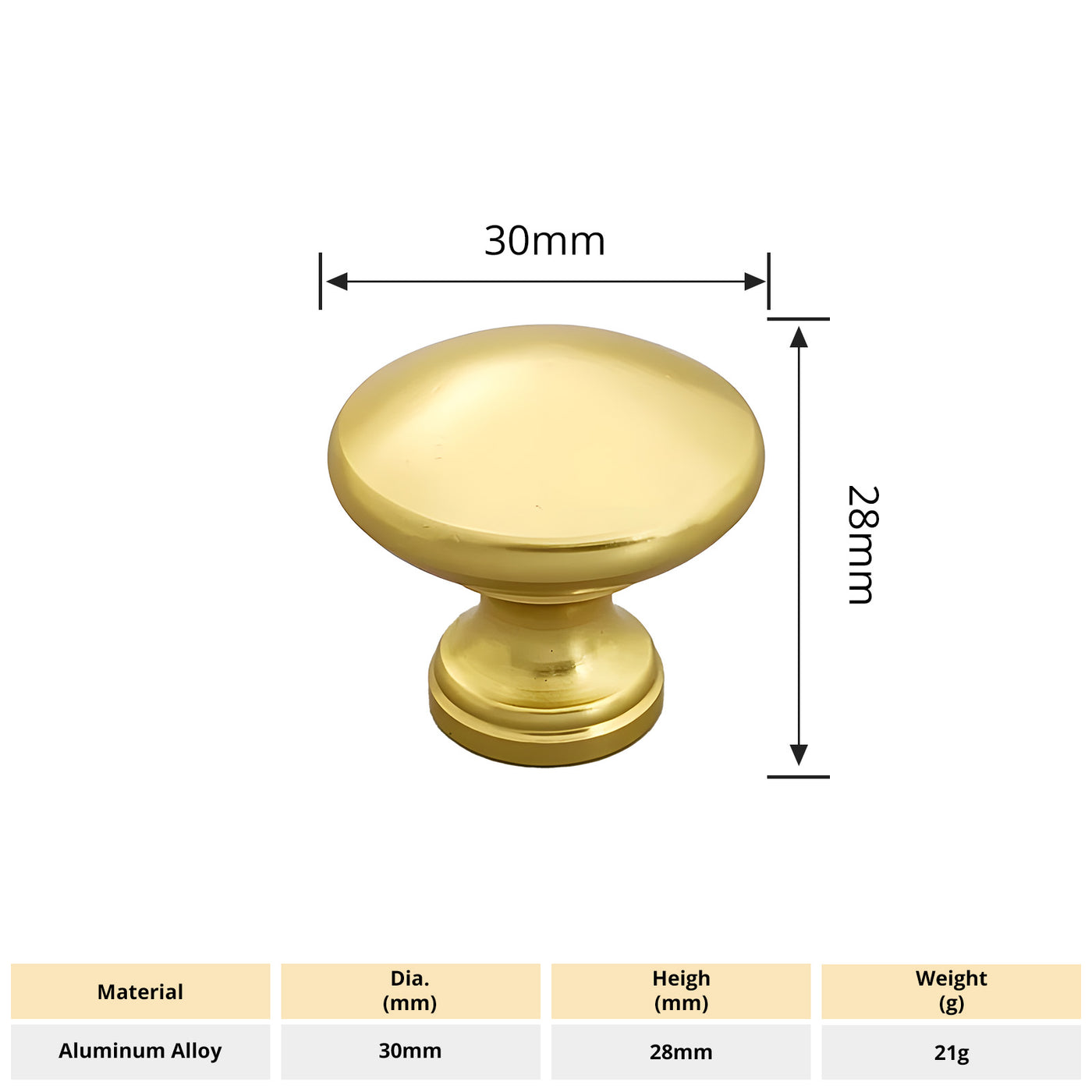 Harfington 5pcs Aluminum Alloy Drawer Brass Tone Knob with Screw for Cupboards Drawers Chest