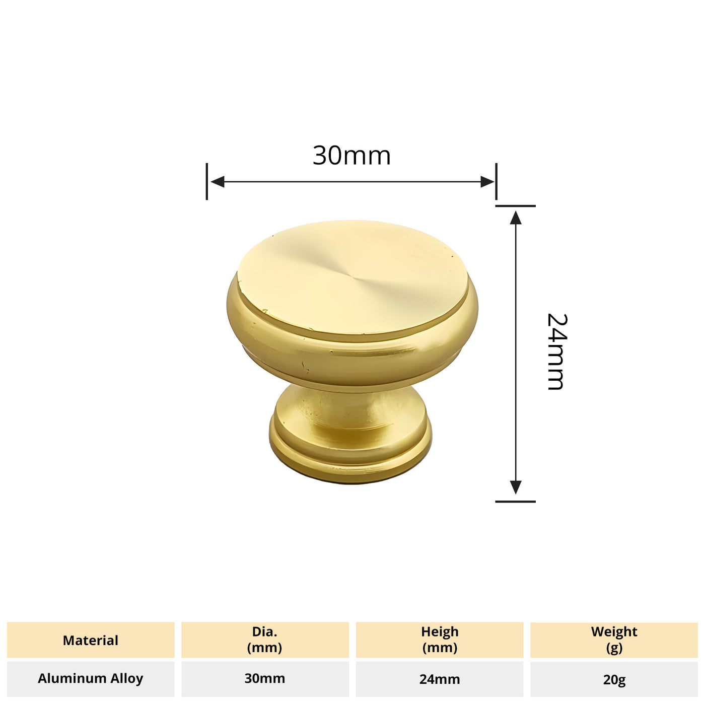 Harfington 5pcs Aluminum Alloy Drawer Brass Tone Knob with Screw for Cupboards Drawers Chest