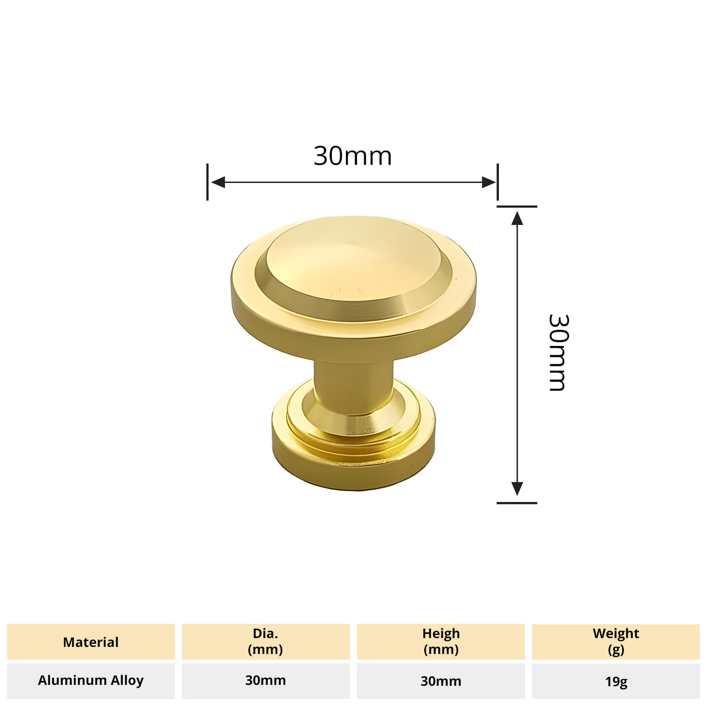 Harfington 5pcs Aluminum Alloy Drawer Brass Tone Knob with Screw for Cupboards Drawers Chest