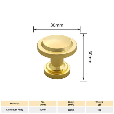 Harfington 5pcs Aluminum Alloy Drawer Brass Tone Knob with Screw for Cupboards Drawers Chest