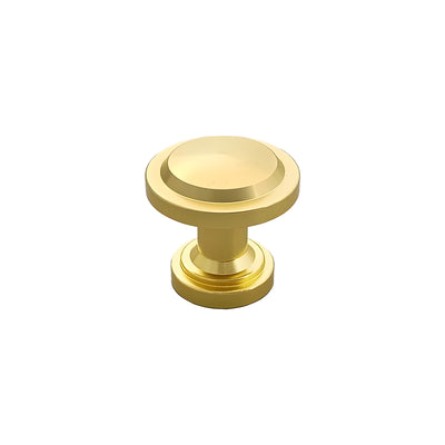 Harfington 5pcs Aluminum Alloy Drawer Brass Tone Knob with Screw for Cupboards Drawers Chest