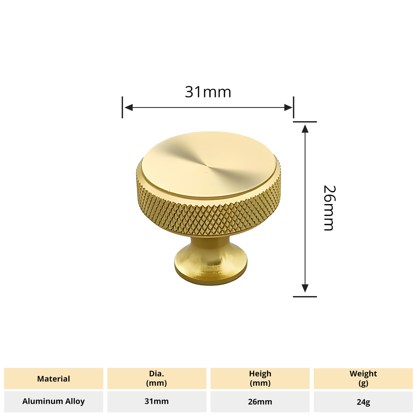 Harfington 5pcs Aluminum Alloy Drawer Brass Tone Knob with Screw for Cupboards Drawers Chest