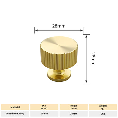 Harfington 5pcs Aluminum Alloy Drawer Brass Tone Knob with Screw for Cupboards Drawers Chest