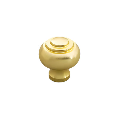 Harfington 5pcs Aluminum Alloy Drawer Brass Tone Knob with Screw for Cupboards Drawers Chest