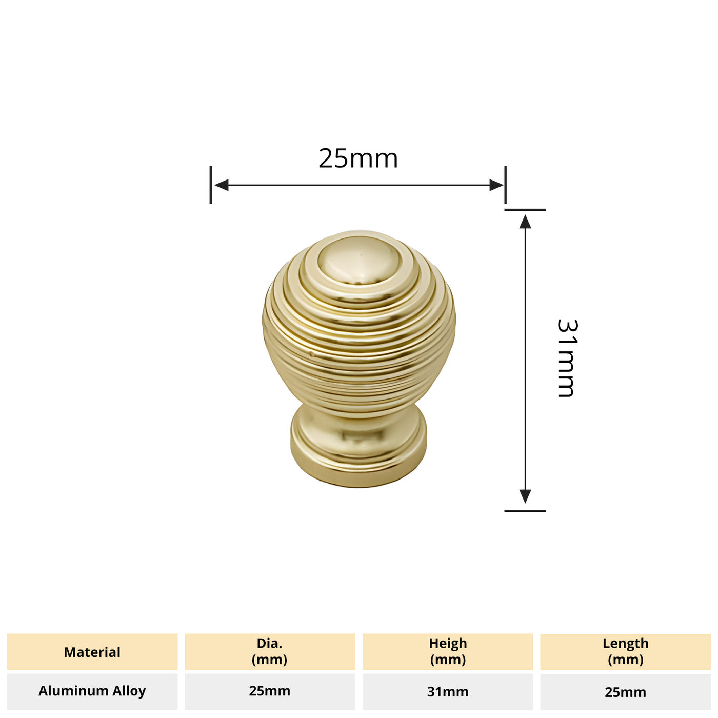 Harfington 5pcs Aluminum Alloy Drawer Brass Tone Knob with Screw for Cupboards Drawers Chest