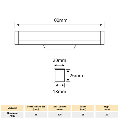 Harfington Aluminium Alloy Recessed Pulls Handles Need to Groove 1pcs