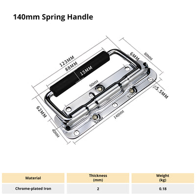 Harfington 1Pcs Folding Handle,Spring-loaded Box Handle, Silver Handle for Tool Box Door