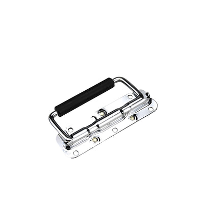 Harfington 1Pcs Folding Handle,Spring-loaded Box Handle, Silver Handle for Tool Box Door