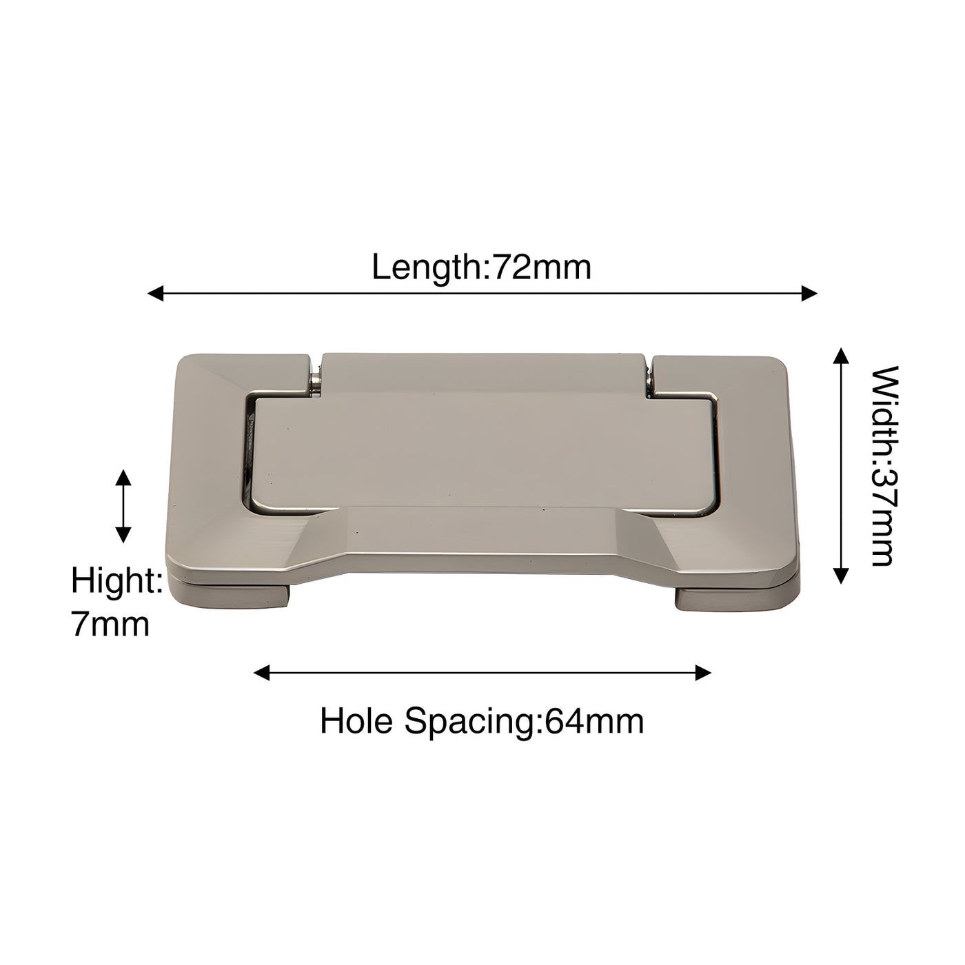 Harfington 5Pcs Zinc Alloy Concealed Invisible Pull Handle 64mm Hole Distance