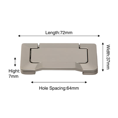 Harfington 5Pcs Zinc Alloy Concealed Invisible Pull Handle 64mm Hole Distance