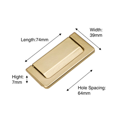 Harfington Aluminium Alloy 64mm Hole Distance Concealed Invisible Pull Handle