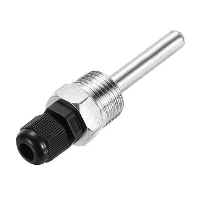 Harfington Uxcell 8mm Dia G1/2 Thermowell Weldless Stainless Steel 201 50mm Black