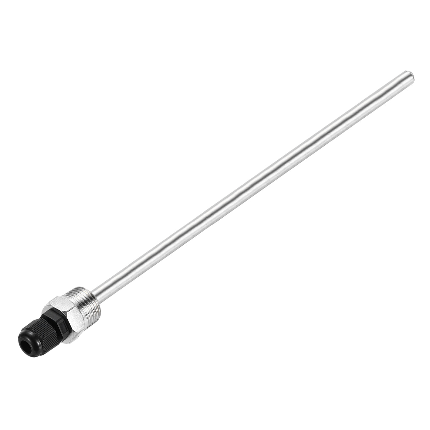 uxcell Uxcell 8mm Dia G1/2 Thermowell Weldless Stainless Steel 201 300mm Black