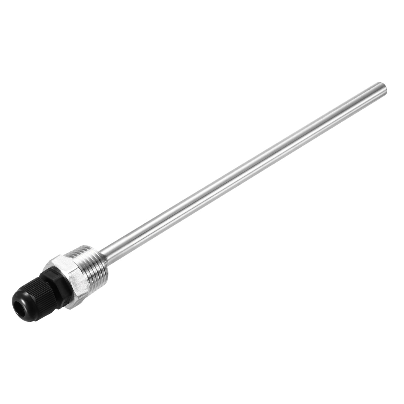 uxcell Uxcell 8mm Dia G1/2 Thermowell Weldless Stainless Steel 304 200mm Black