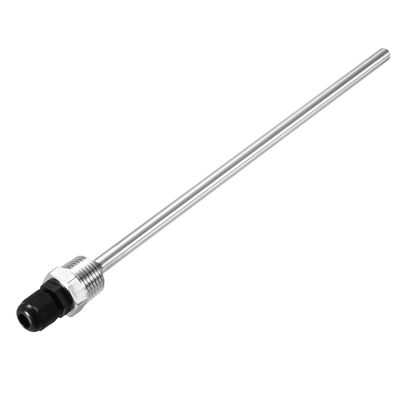 uxcell Uxcell 8mm Dia G1/2 Thermowell Weldless Stainless Steel 304 250mm Black