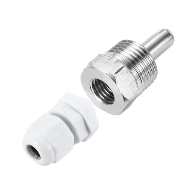 Harfington Uxcell 2 Pcs 8mm Dia G1/2 Thermowell Weldless Stainless Steel 201 30mm White