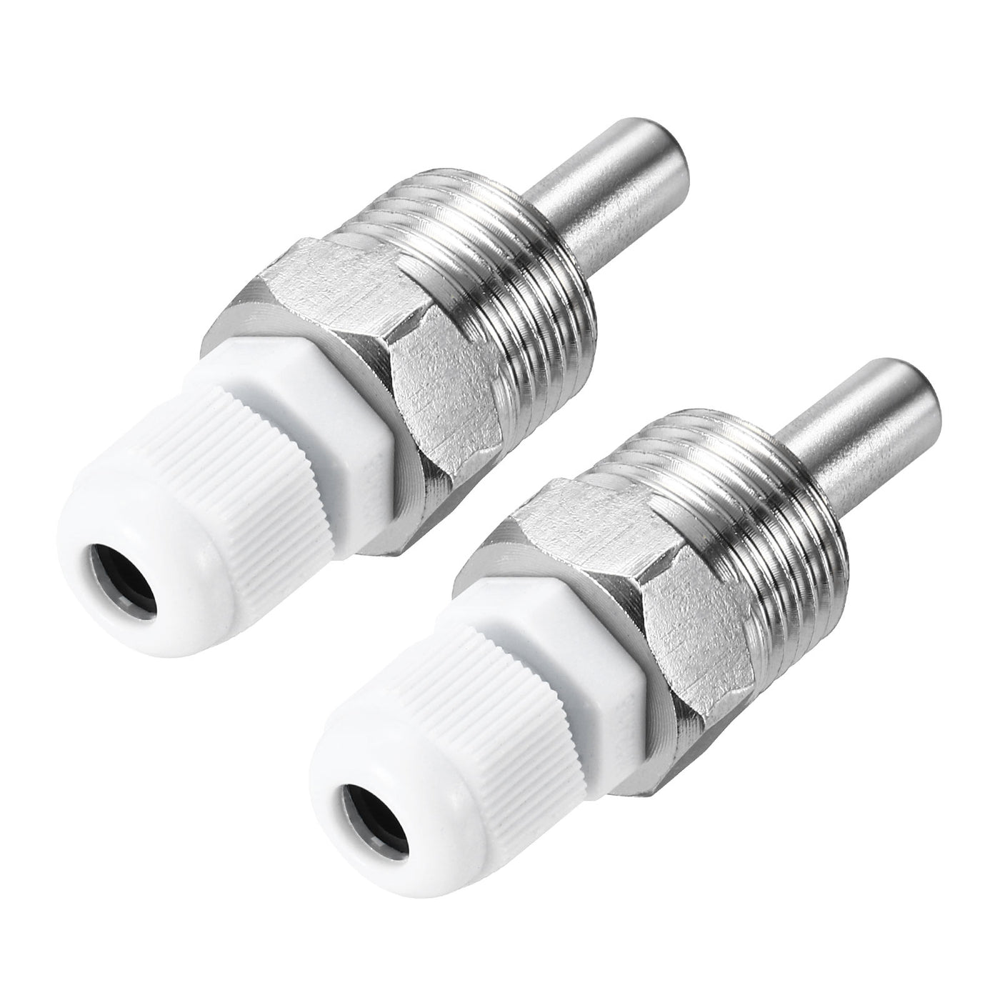 uxcell Uxcell 2 Pcs 8mm Dia G1/2 Thermowell Weldless Stainless Steel 201 30mm White