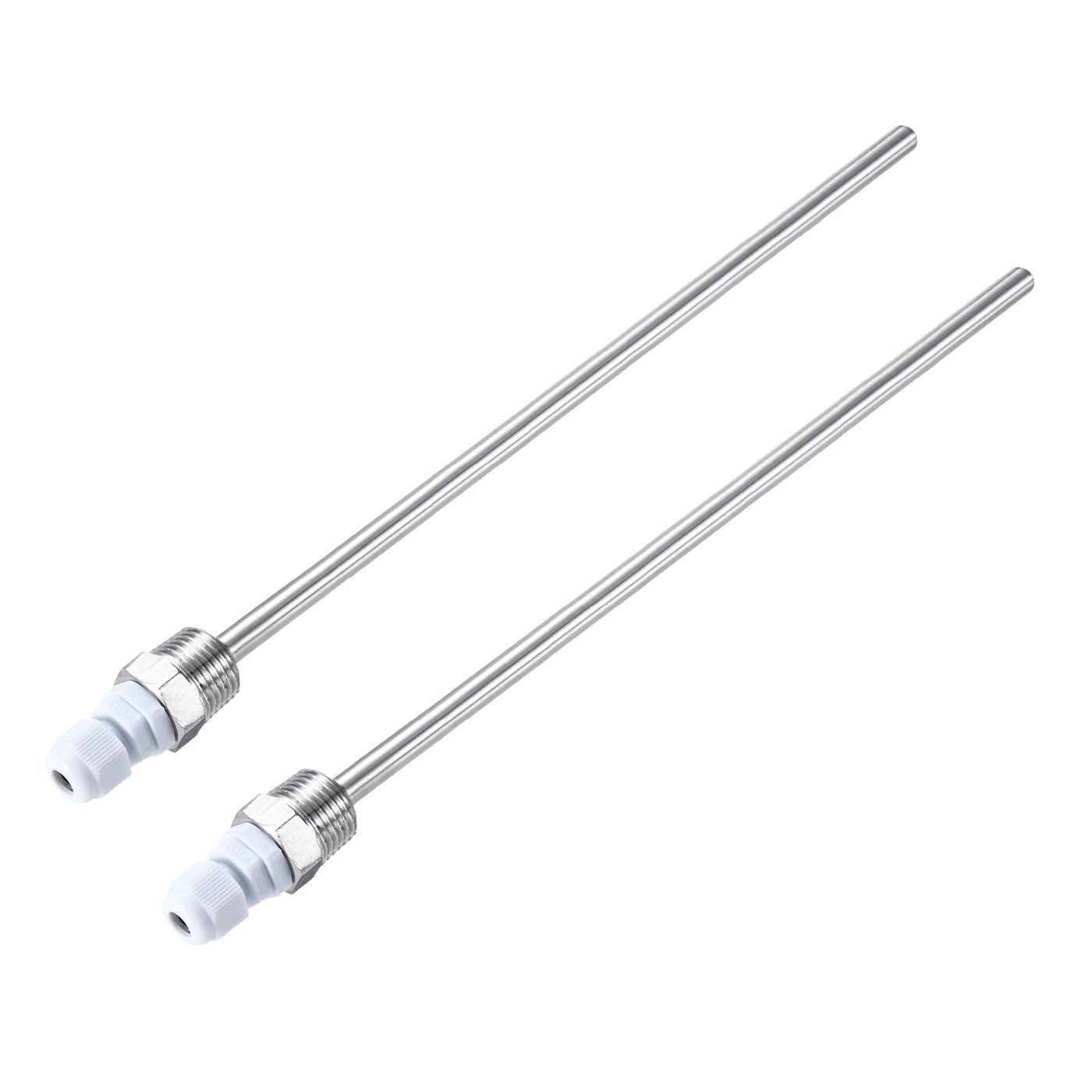 uxcell Uxcell 2 Pcs 8mm Dia G1/2 Thermowell Weldless Stainless Steel 201 300mm White