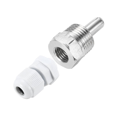 Harfington Uxcell 2 Pcs 8mm Dia G1/2 Thermowell Weldless Stainless Steel 304 30mm White