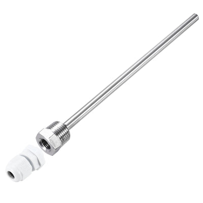 Harfington Uxcell 2 Pcs 8mm Dia G1/2 Thermowell Weldless Stainless Steel 304 200mm White