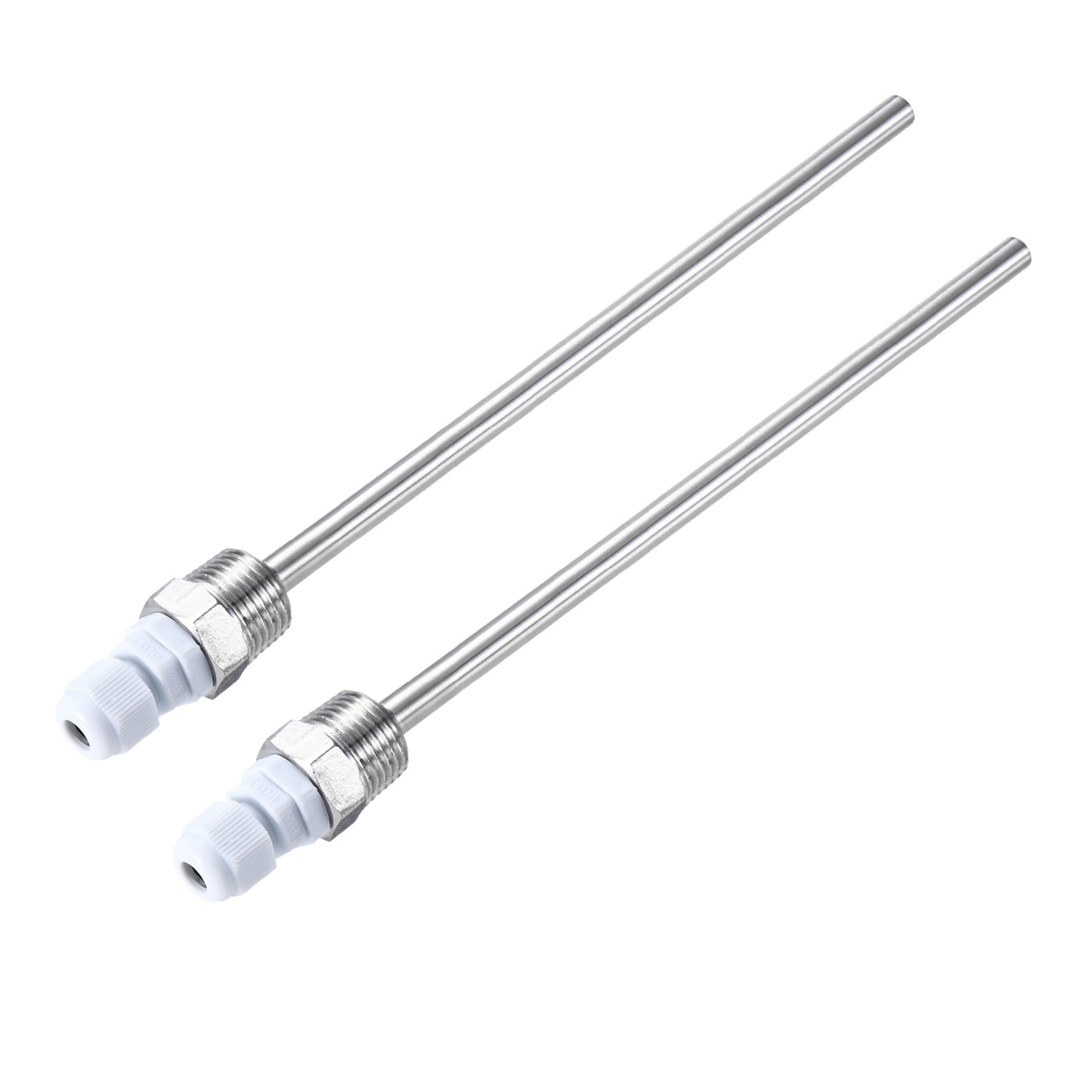 uxcell Uxcell 2 Pcs 8mm Dia G1/2 Thermowell Weldless Stainless Steel 304 200mm White