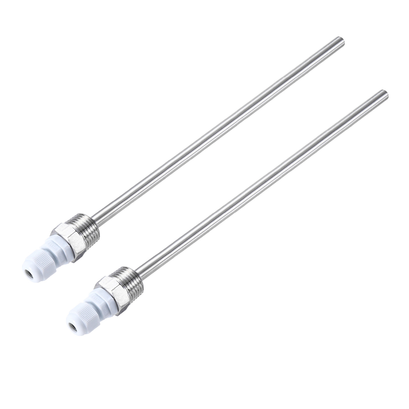 uxcell Uxcell 2 Pcs 8mm Dia G1/2 Thermowell Weldless Stainless Steel 304 250mm White