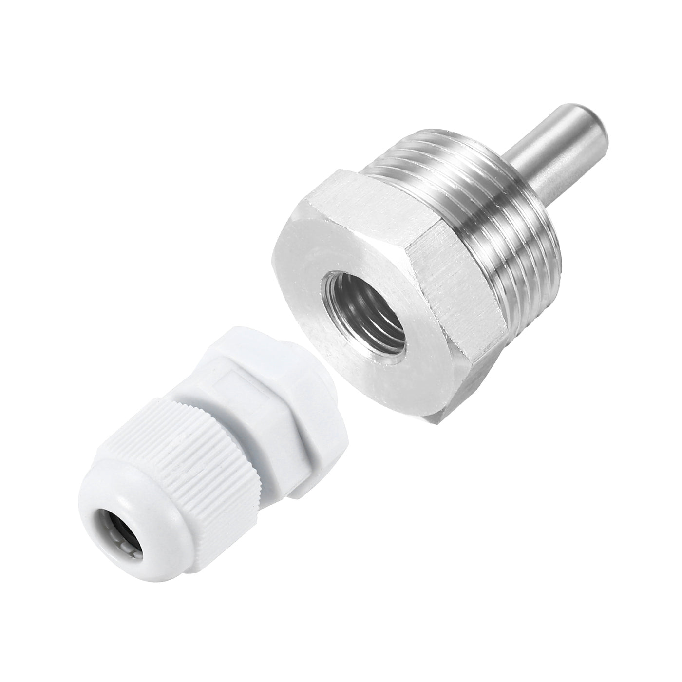 uxcell Uxcell 8mm Dia G3/4 Thermowell Weldless Stainless Steel 304 30mm White