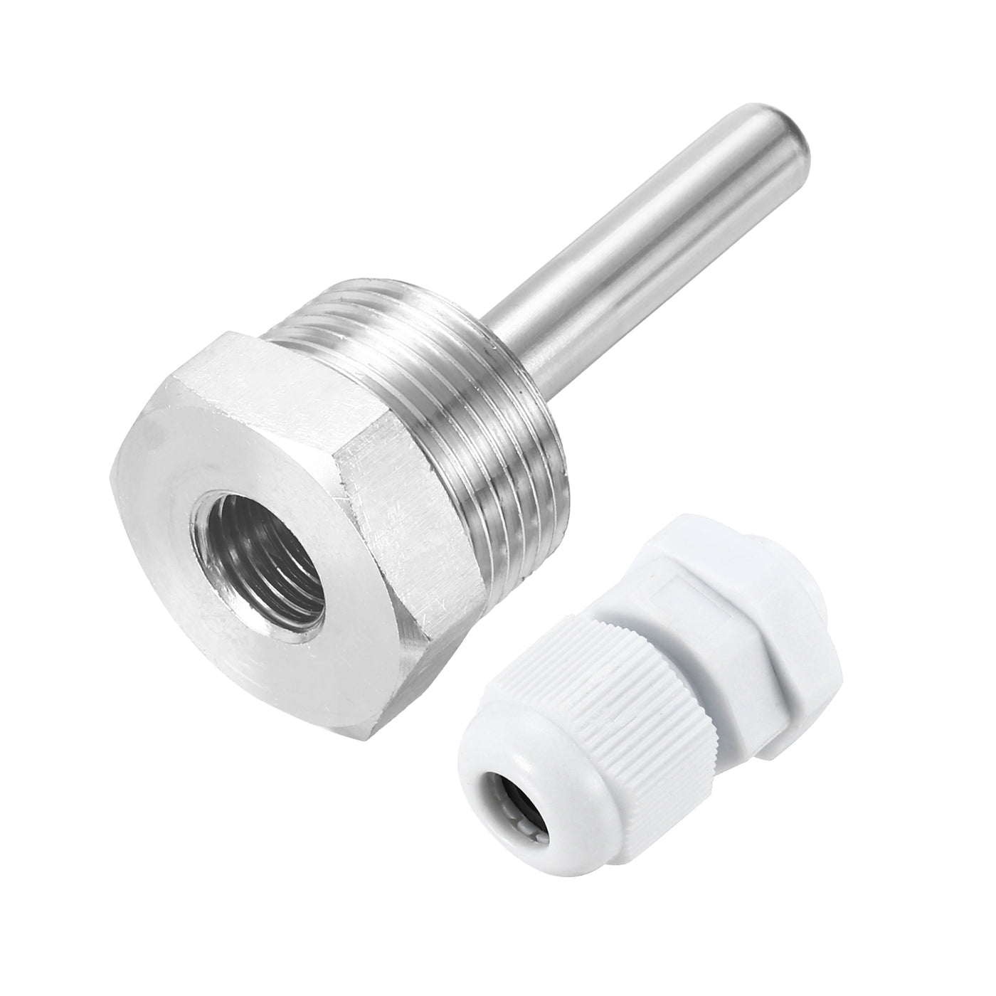 uxcell Uxcell 8mm Dia G3/4 Thermowell Weldless Stainless Steel 304 50mm White