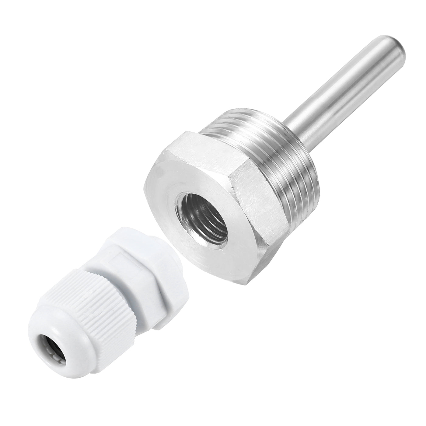 uxcell Uxcell 8mm Dia G3/4 Thermowell Weldless Stainless Steel 304 50mm White